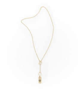 Ruchi Dainty Drop Necklace - golden lotus charm