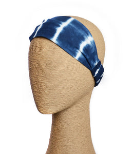 Shibori Tie Dye headband - indigo white