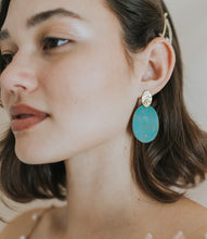 Sandhya Drop Earrings - teal stone