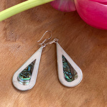 · Alpaca Silver Teardrop Earrings - Abalone & Mother of Pearl