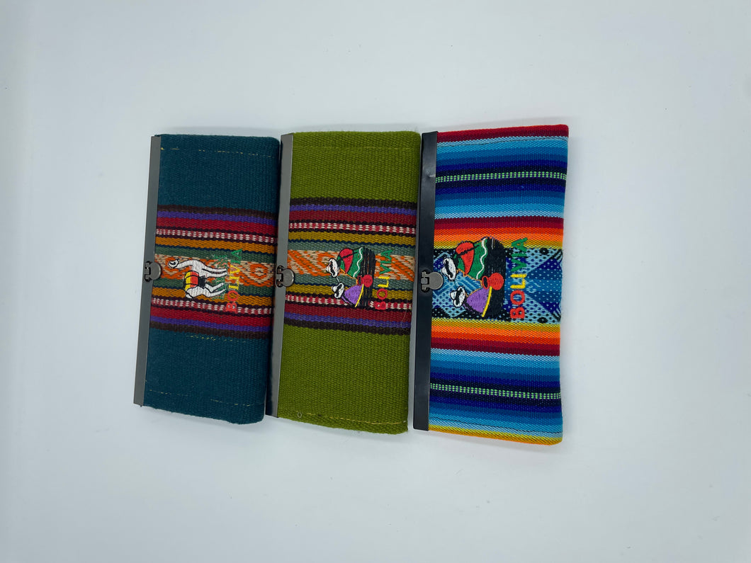 Billetera con clip en aguayo - variedad