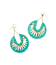 Nihira Hoop Earrings - teal patina