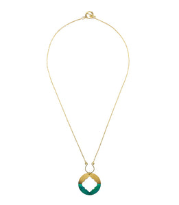 Ashram Arch Drop Necklace - gold patina