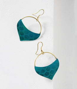 Jaladhi Teal Mermaid drop earrings