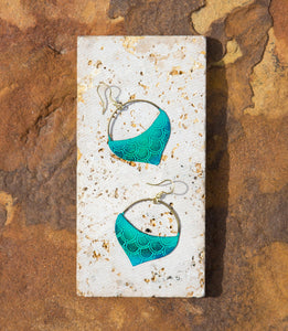 Jaladhi Teal Mermaid drop earrings