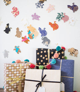Recycled Cotton Garland - Elephants