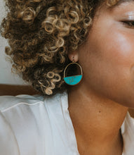 Sandhya Hoop Drop Earrings - turquoise