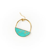 Sandhya Hoop Drop Earrings - turquoise