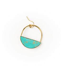 Sandhya Hoop Drop Earrings - turquoise