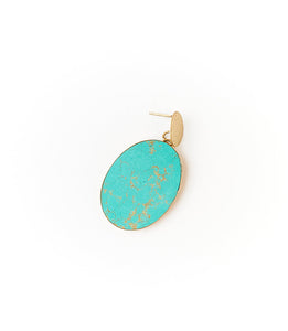 Sandhya Drop Earrings - teal stone