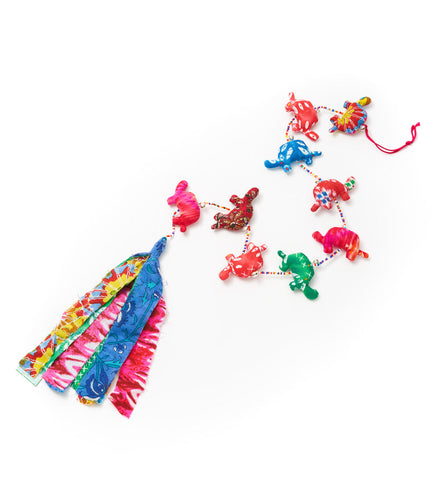 Durlari Turtle garland - upcycled sari