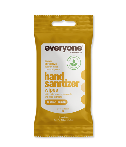 Resealable Hand Sanitizer Wipes 6pck - Coconut + Lemon