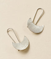 Bairavi Drop Earrings - silver crescent moon - Ecotienda La Chiwi