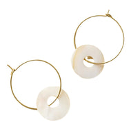- Varidi Hoop Earrings - golden mother-of-pearl - Ecotienda La Chiwi
