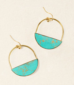 Sandhya Hoop Drop Earrings - turquoise