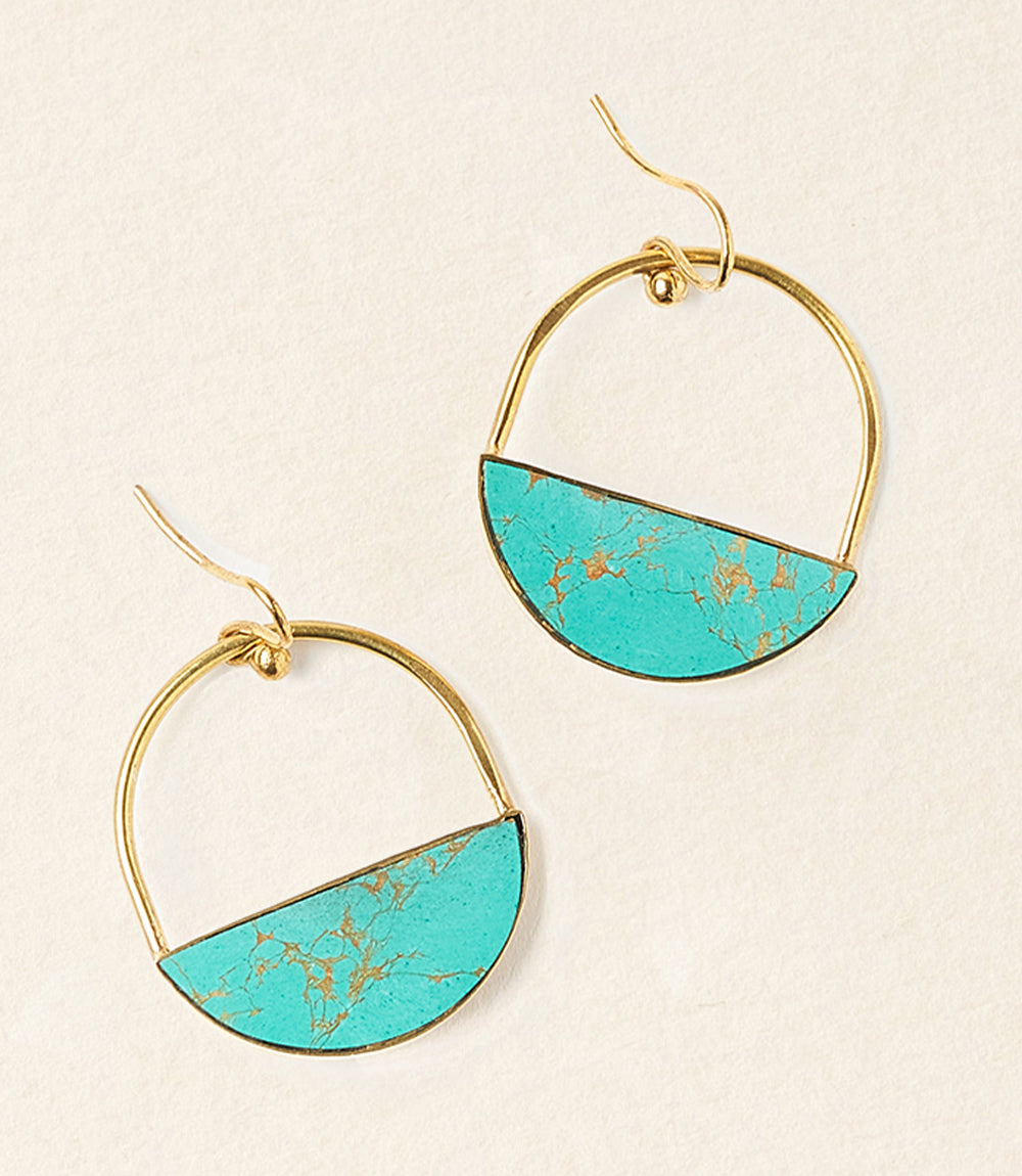 Sandhya Hoop Drop Earrings - turquoise