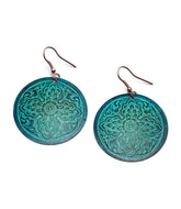 Devika Teal Disc drop earrings - Ecotienda La Chiwi