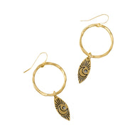 Ruchi hoop earrings - Moon Charm - Ecotienda La Chiwi