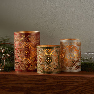 Recycled Iron Lantern - festive mandalas