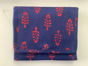 Hand Block Print Cloth trifold wallet