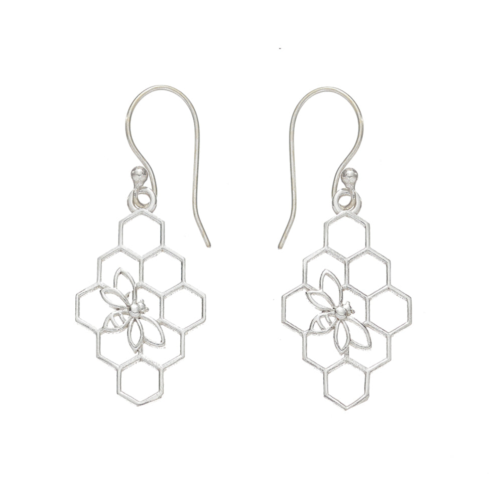 Beehive silver earrings