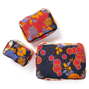 - Recycled Sari Cosmetic Packing Cubes (set de 3)