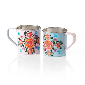 Stainless Steel Mug - pastel kashmiri