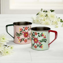 Stainless Steel Kashmiri Mug - festive - Ecotienda La Chiwi