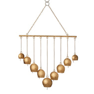 Recycled Metal Wind Chime - golden rustic - Ecotienda La Chiwi