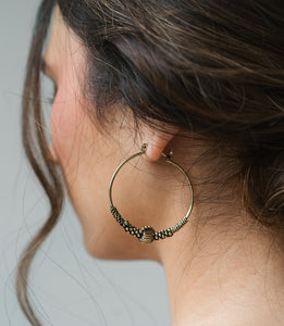 Rani Hoop Earrings - golden black