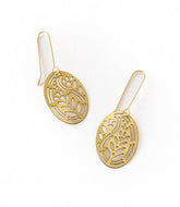 - Adhya Cutout drop earrings - golden oval - Ecotienda La Chiwi