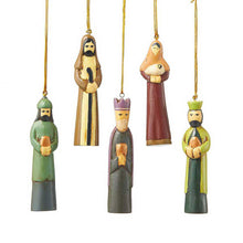 Folk Art Nativity Ornaments (set of 5)