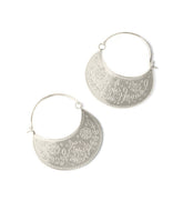 Haveli hoop earrings - etched flowers - Ecotienda La Chiwi