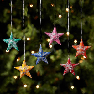 Wishing Stars ornaments (set of 6) with box