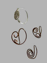 Hand-twisted wire ring - swirls