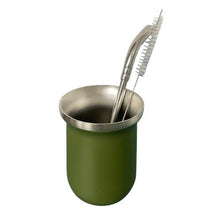 Premium yerba mate bombilla with brush