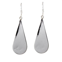 Alpaca Silver Teardrop Earrings - Turquoise Abalone