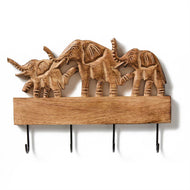Mango Wood Elephants Wall Hooks - Ecotienda La Chiwi