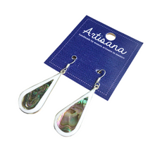 · Alpaca Silver Teardrop Earrings - Abalone & Mother of Pearl