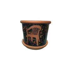 Tiesto de terracota pintado con platillo (Black)