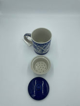 Ceramic Infuser Mug - indigo bloom