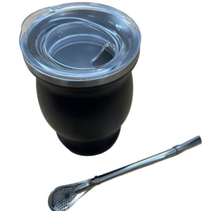 Yerba Mate set with bombilla - black
