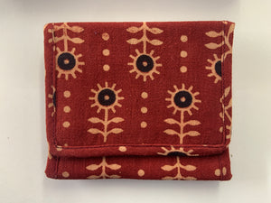 Hand Block Print Cloth trifold wallet