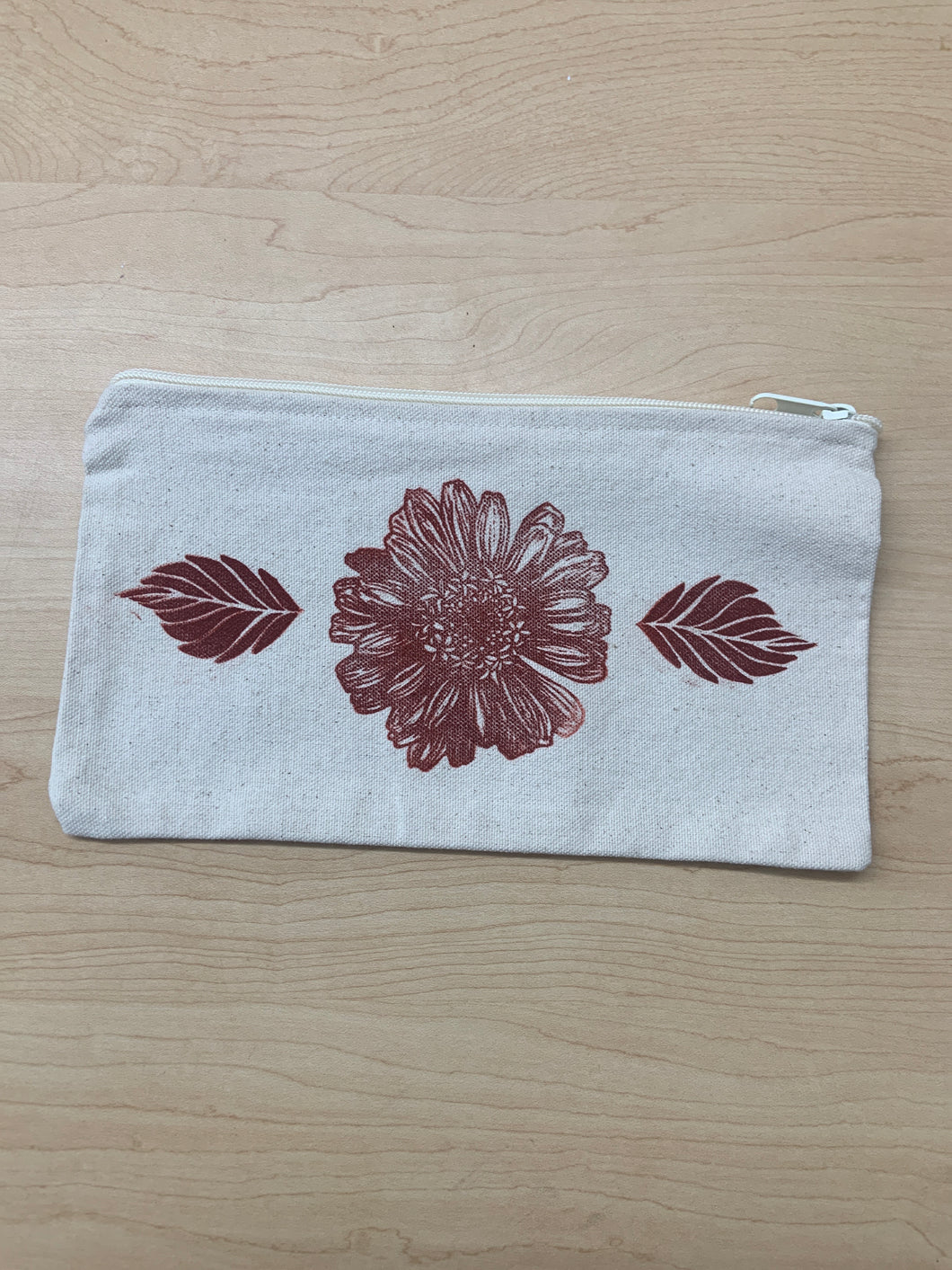 Flower Art Organic Canvas pouch - wine