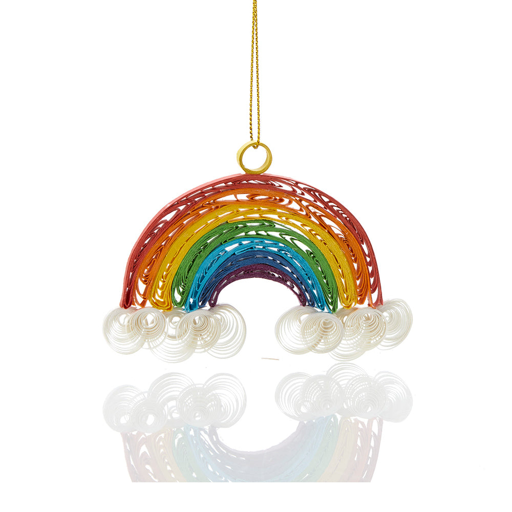Recycled Paper Rainbow ornament