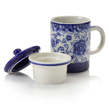 Ceramic Infuser Mug - indigo bloom