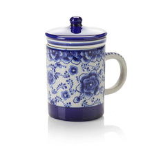 Ceramic Infuser Mug - indigo bloom