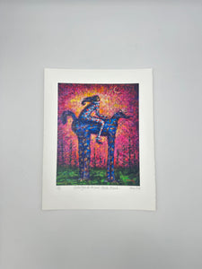 Arte Impreso - cabalgando en una noche rosada