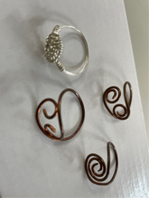 Hand-twisted wire ring - swirls