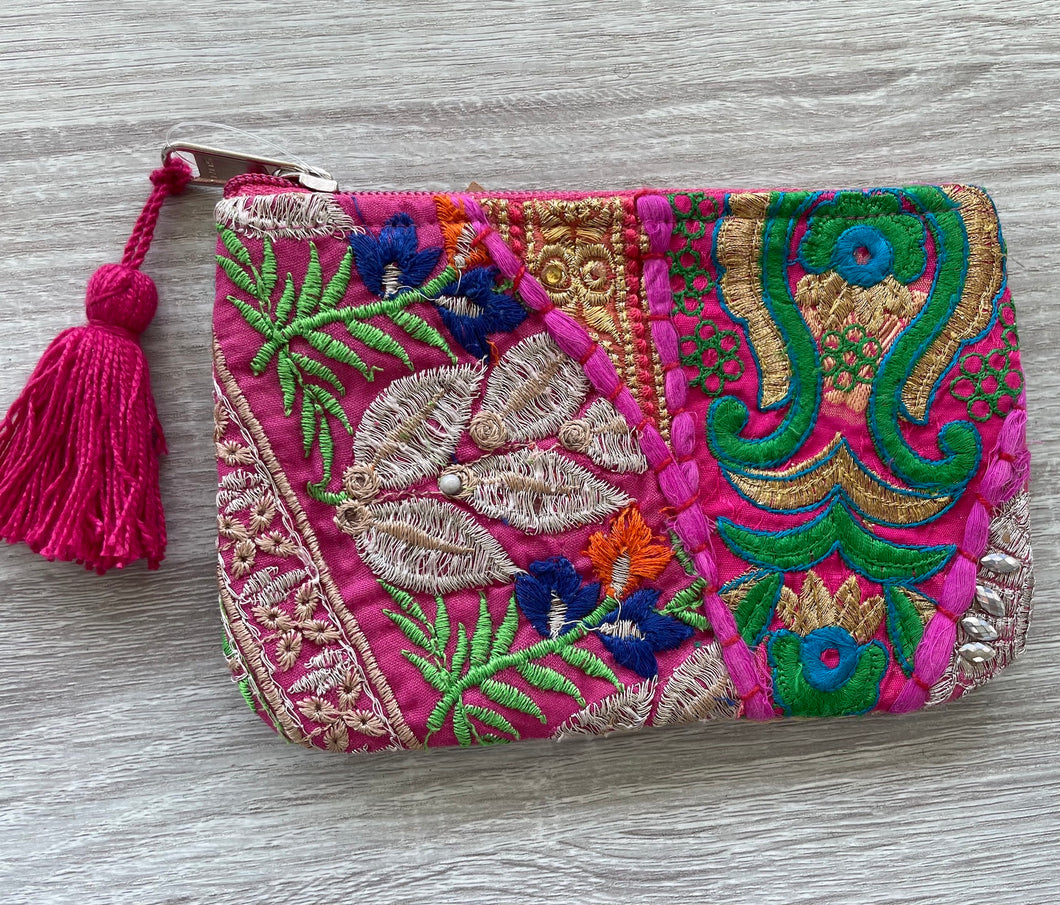 Color Splash Embroidered coin purse